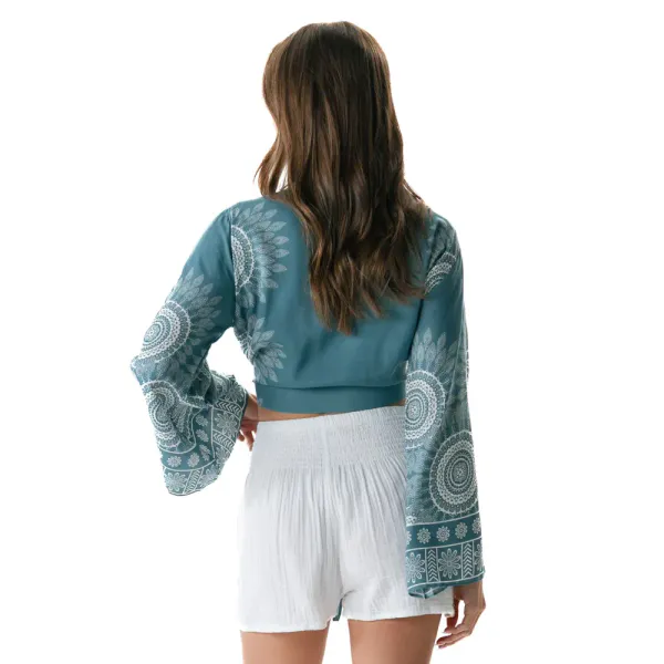 "Sapphire Beach" Bell Sleve Top